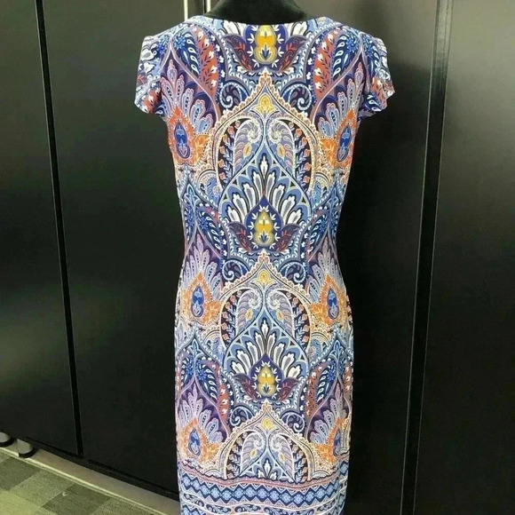 Liz Claiborne Short Cap Sleeve,pattern,round neck,soft light,stretch - Picture 4 of 10